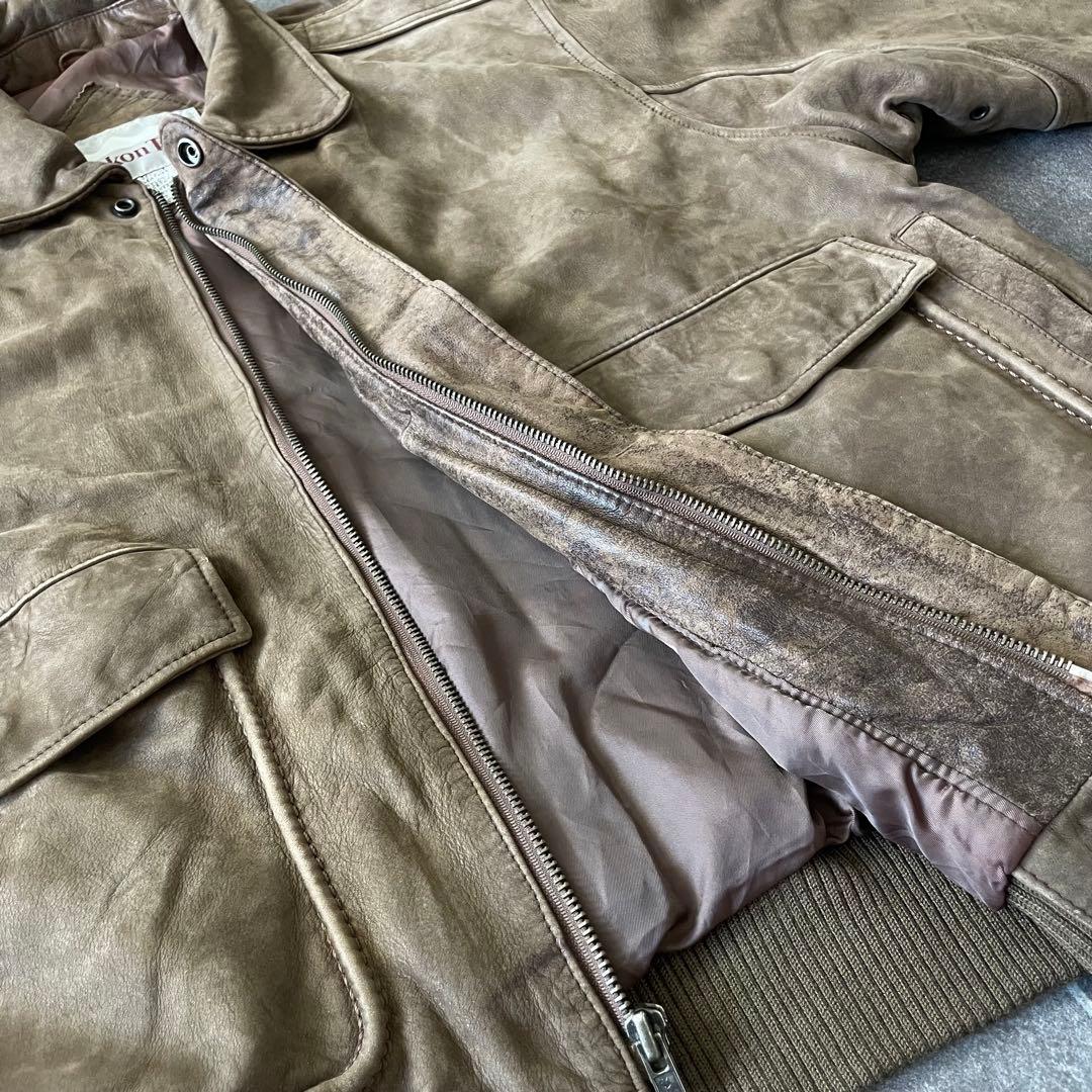 90's オールド A-2 本革 レザージャケット フライト L フェード