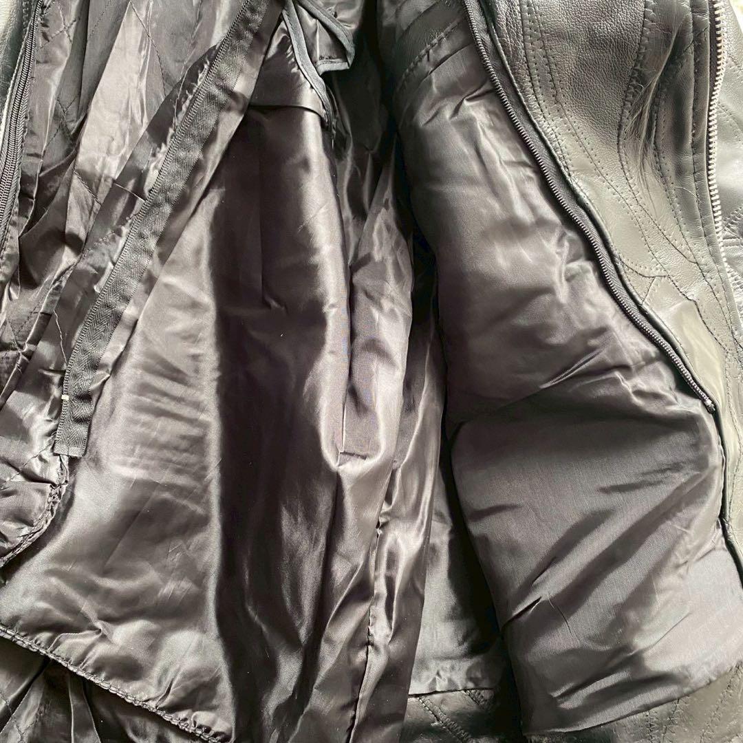 最上級水牛革●極美品●バッファローレザー ダブルライダースジャケット 本革 3L