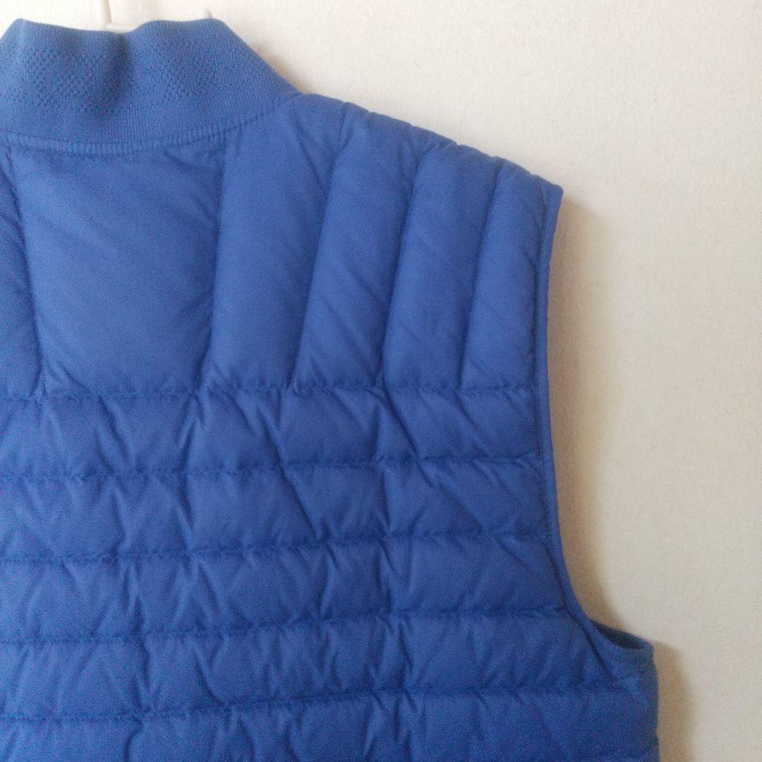 極美品LACOSTE ラコステ青ロゴ洗えるダウンベストブルーLダウンフェザー入り