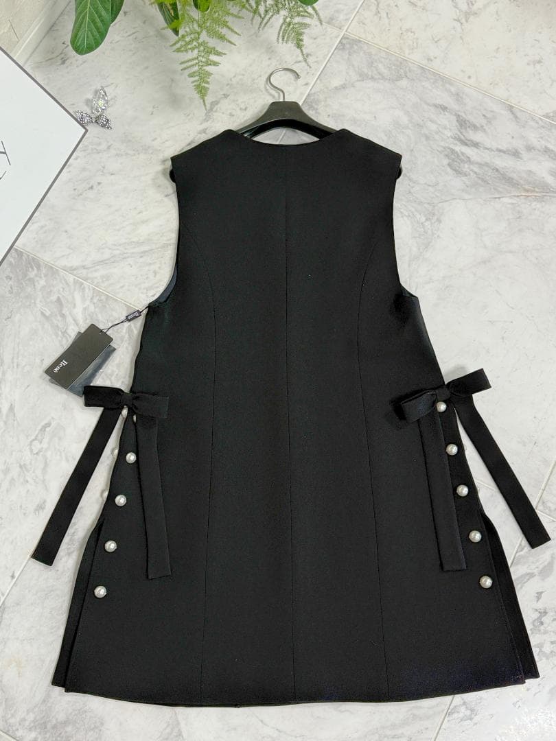 未使用★Rene/ルネ ジレ36リボンブローチ2個 ストレッチ パール飾り