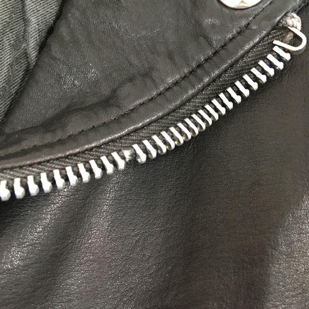 アボンタージュ レザージャケット ライダース　黒ブラック　牛革　裏地 綿100%