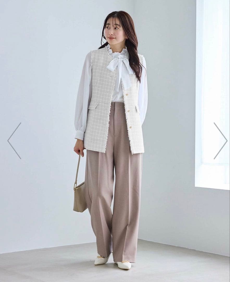 ツイード　金ボタン　ジレベスト