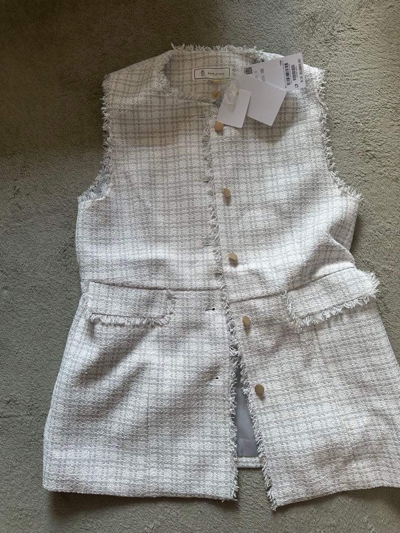 ツイード　金ボタン　ジレベスト