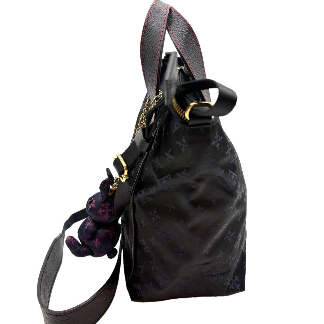 ラシットJALオリジナル バイカラーハンドルミニショルダー2wayうさぎチャーム