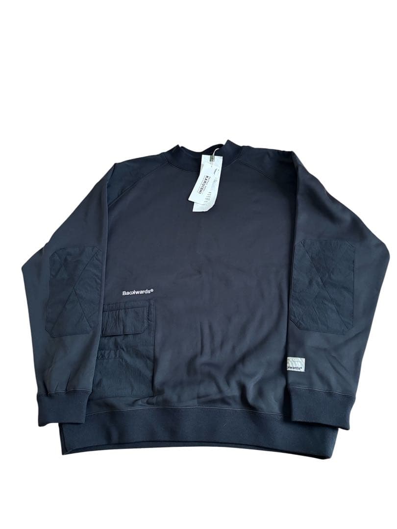 Backwards Tech Sweat Mock Necブラック XL