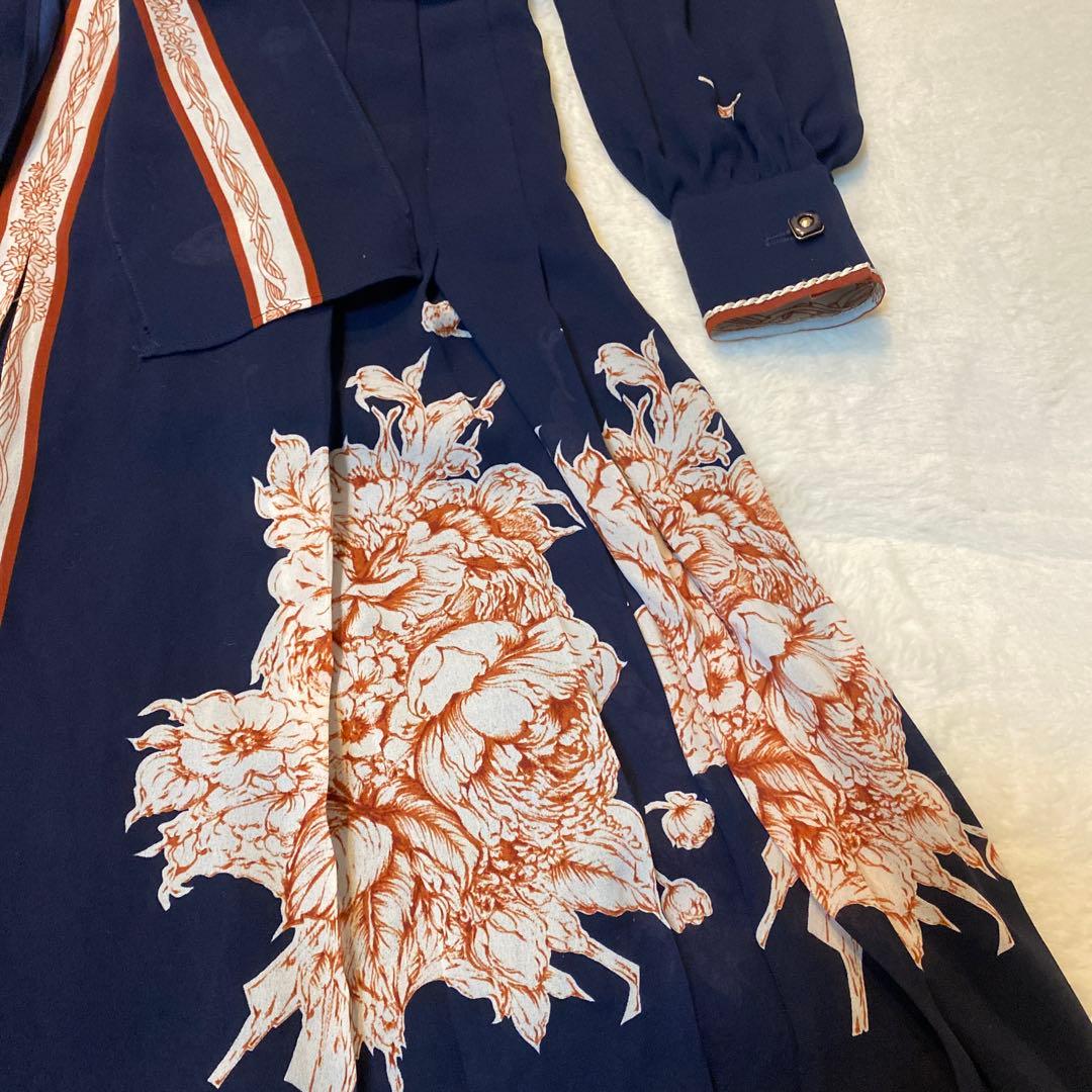 銀座マギー 花柄ワンピース フレアワンピース シフォンワンピース ロング