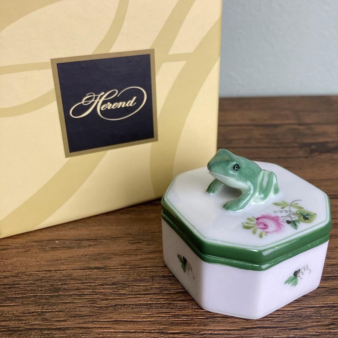 ヘレンド トリンケットボックス カエル アクセサリーケース 小物入れ