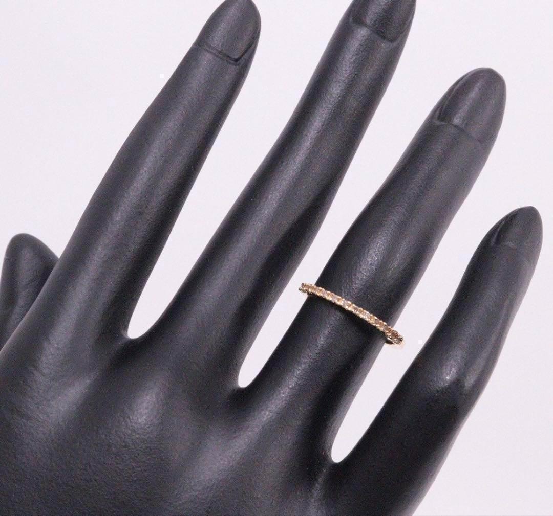 agete ハーフエタニティリング 7号 K18 ダイヤモンド 指輪 アガット