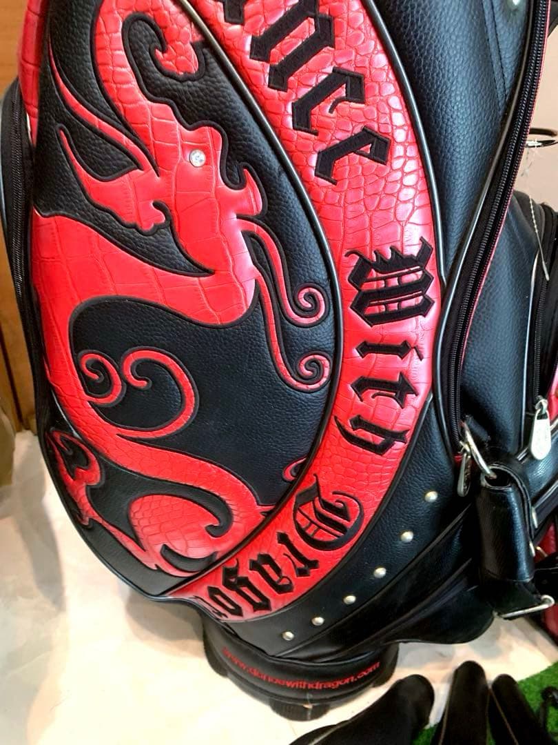 希少　完売良品　ダンスウィズドラゴン　キャディバッグ　クロコ　ヘッドカバーセット