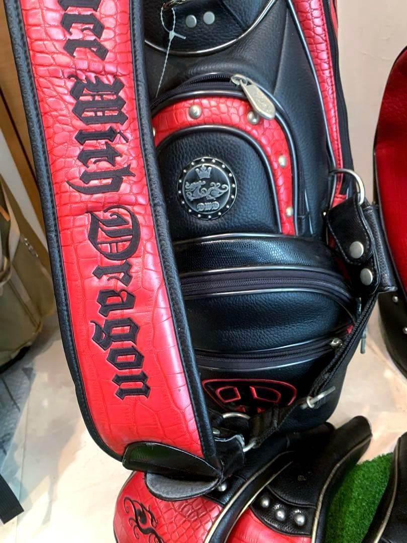 希少　完売良品　ダンスウィズドラゴン　キャディバッグ　クロコ　ヘッドカバーセット