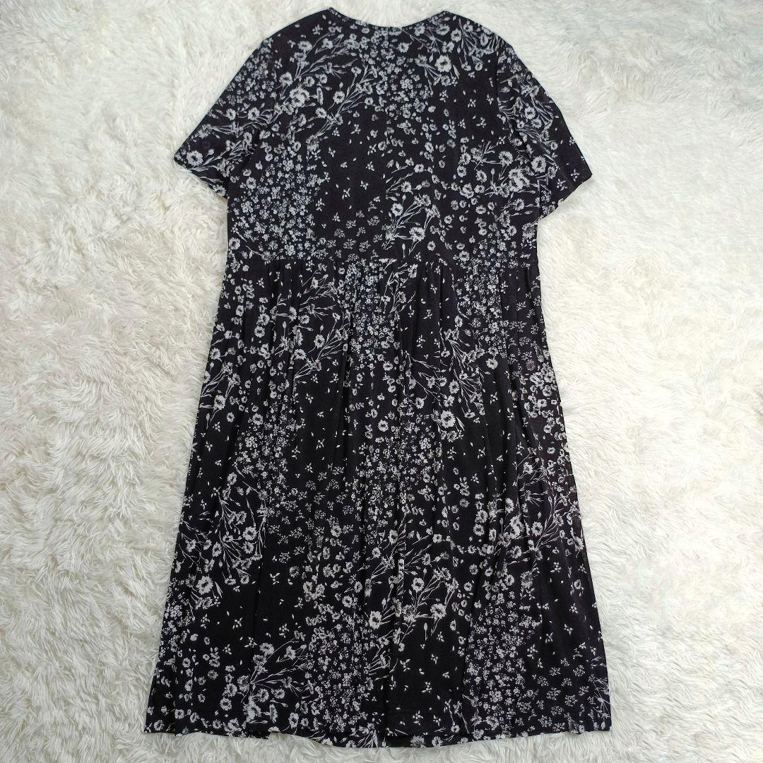 24SS美品✨レリアン現行　15号 フラワープリントワンピース　ウォッシャブル