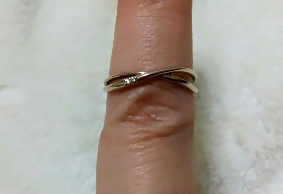 ete　K18MPG ダイヤモンド クロス リング