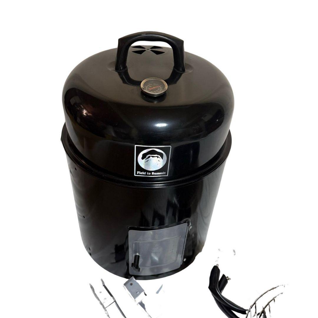 スモーカー 黒 グリル網 受け皿付き