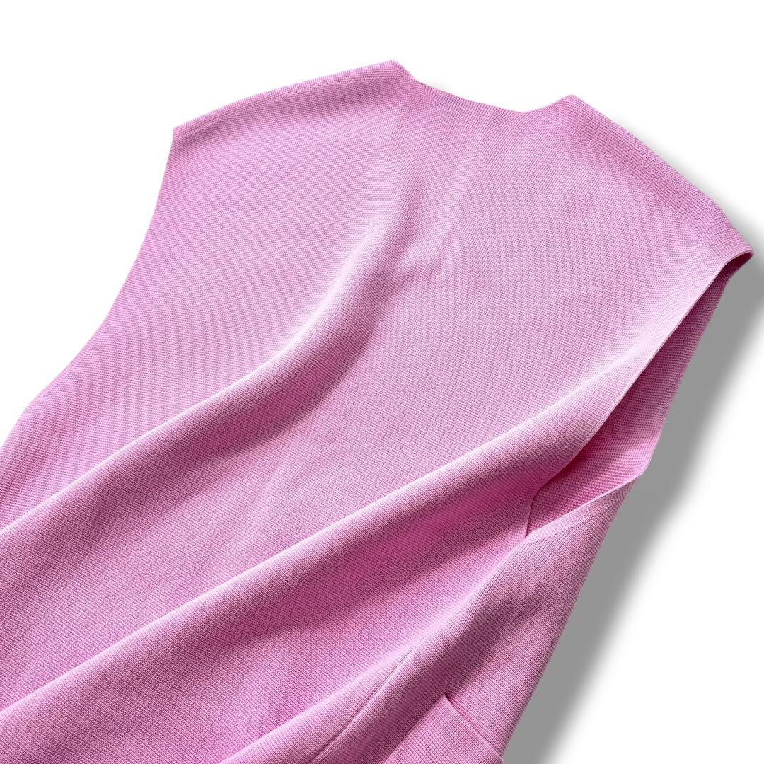 【極美品】DRAWER 　ドゥロワー　ベストニット　コットン　ピン金具　スリット