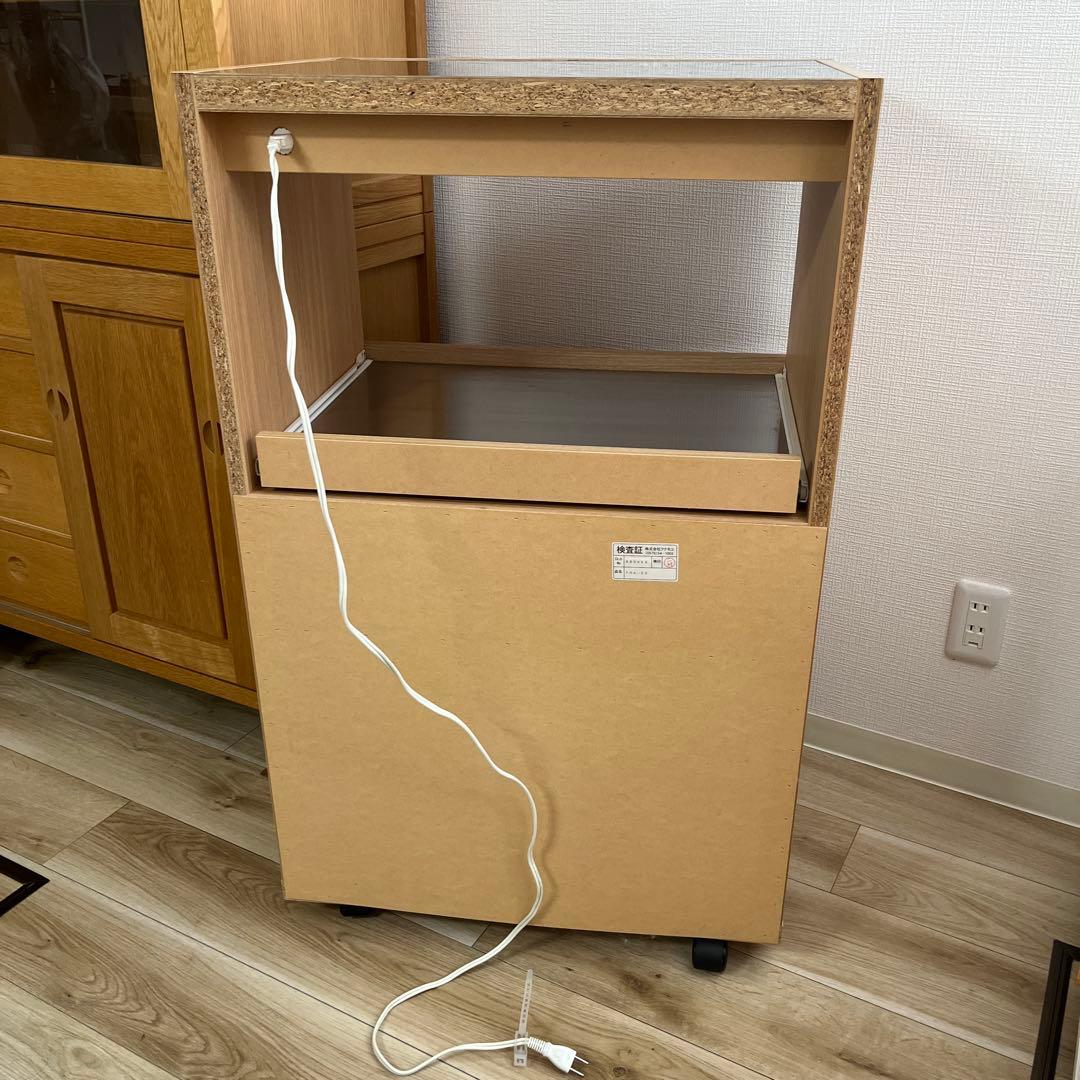 木製レンジ台 ステンレス天板付き　幅60㎝