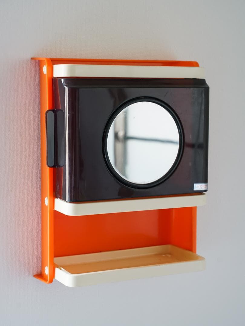 60-70's ミラー付 ウォールシェルフ/棚 スペースエイジ レトロポップ