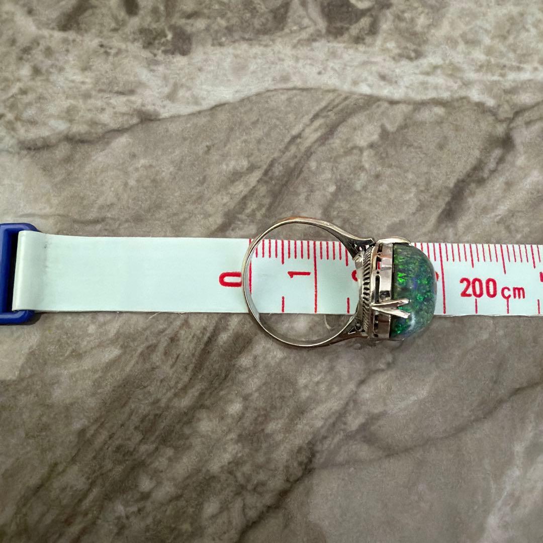 こ*う様 K14WG 14金ブラックオパールリング　天然石