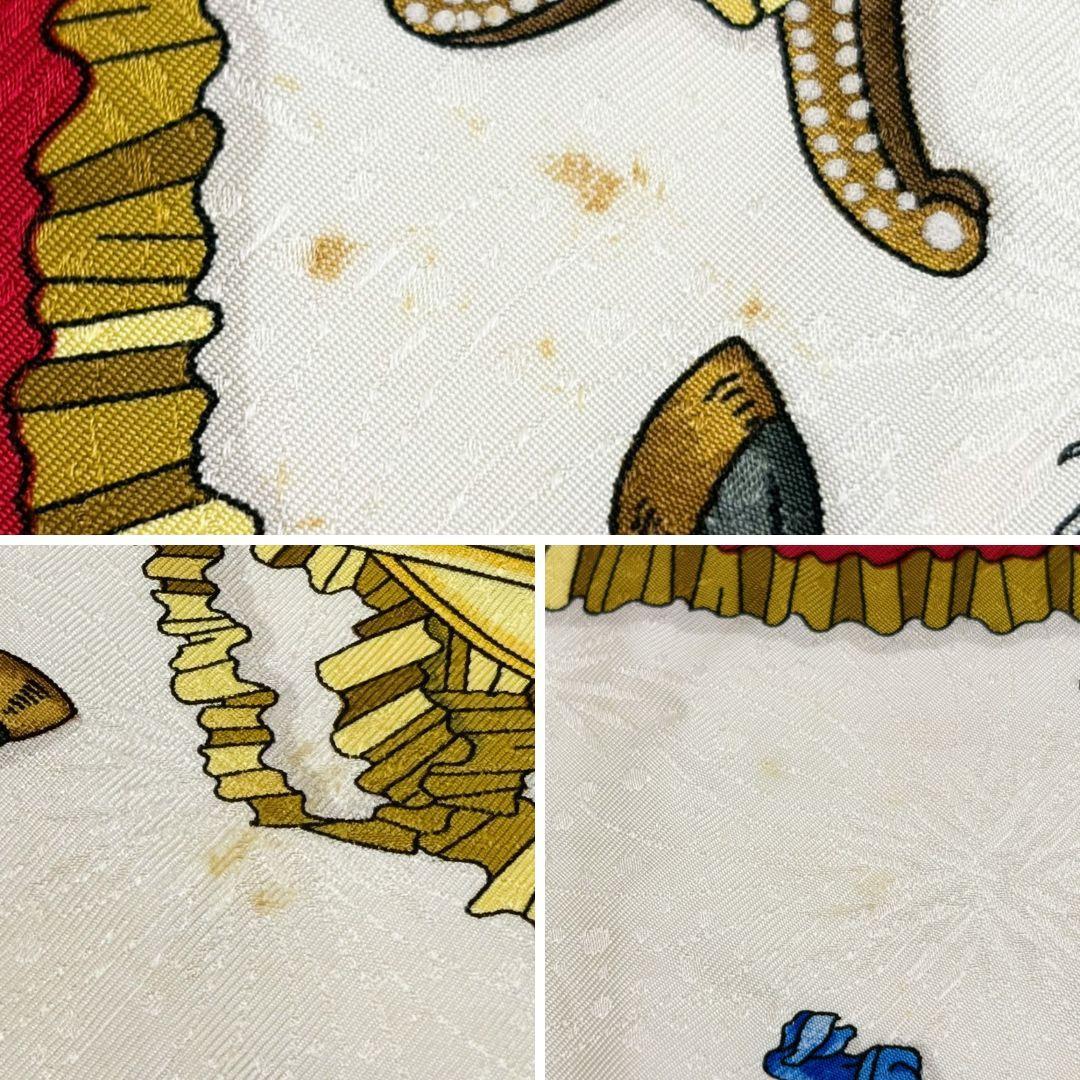 HERMES エルメス カレ90 太陽王の祝典 スカーフ タグあり レッド系