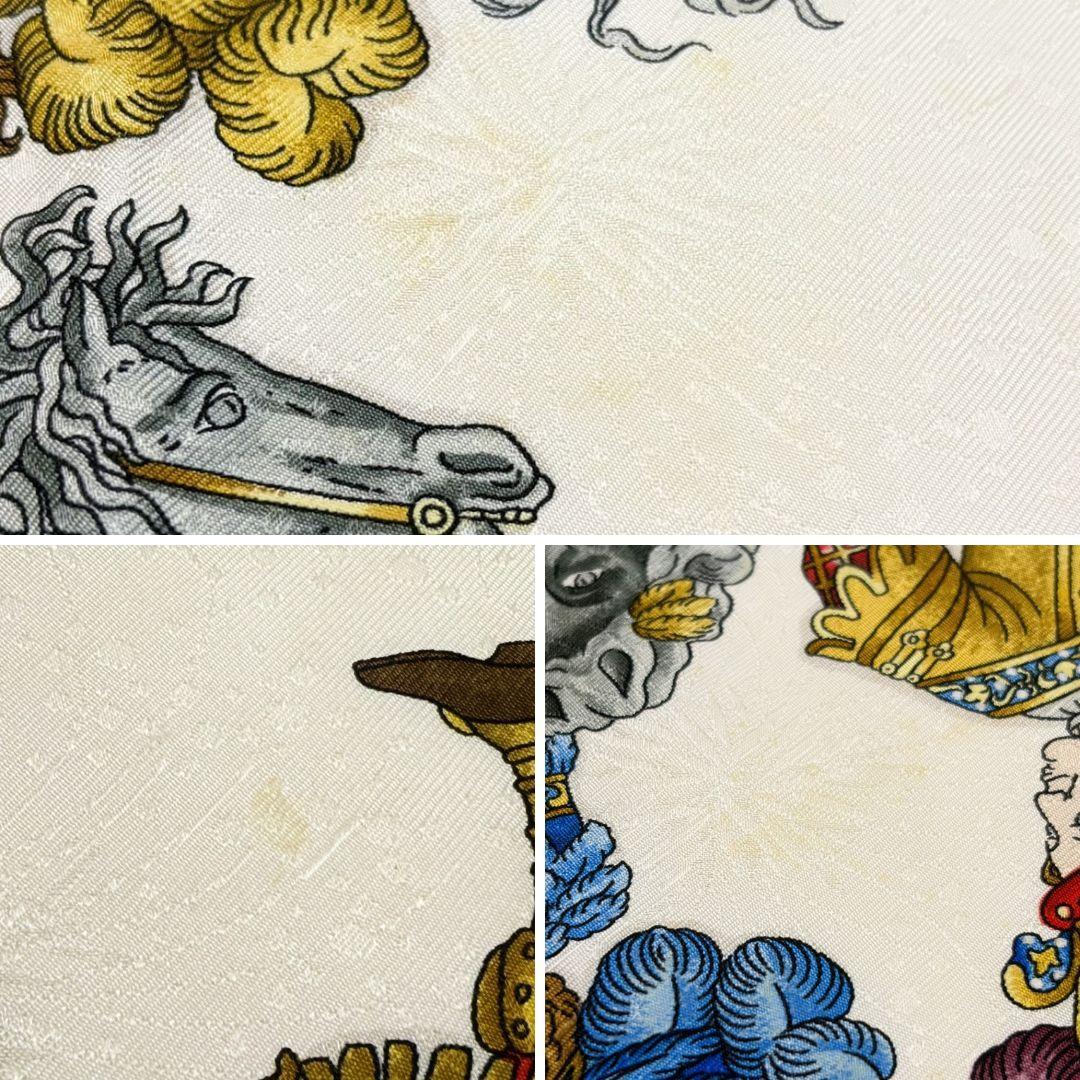 HERMES エルメス カレ90 太陽王の祝典 スカーフ タグあり レッド系