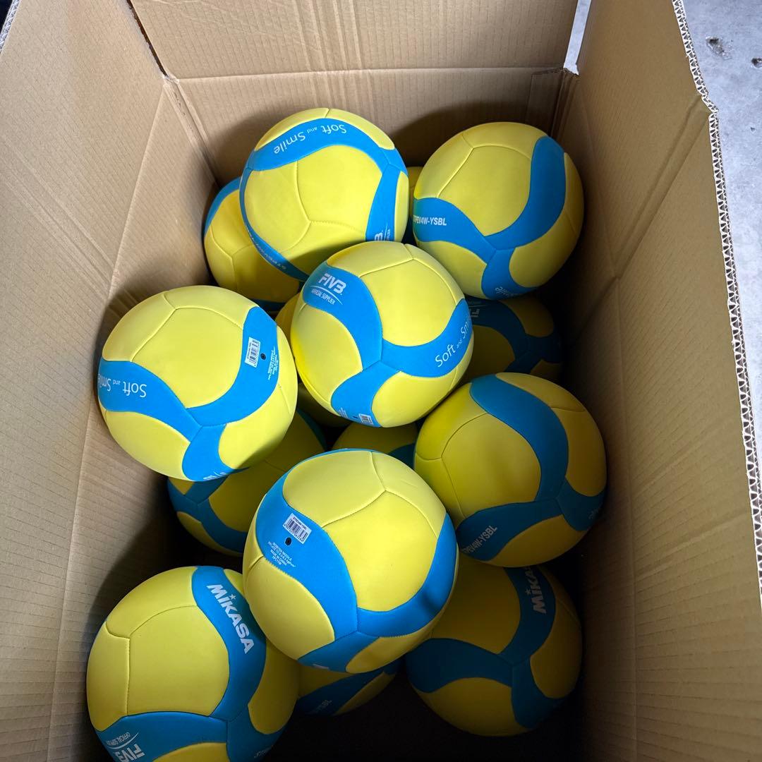 15個セットMIKASA STPEV4W-YSBL スマイルバレーボール 4号球