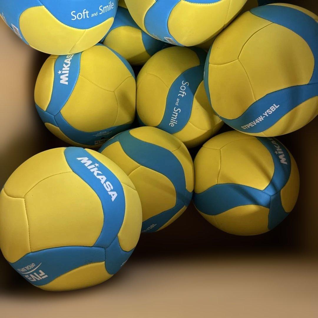 15個セットMIKASA STPEV4W-YSBL スマイルバレーボール 4号球