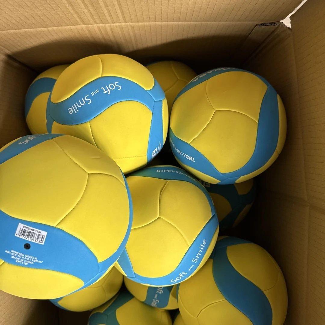 15個セットMIKASA STPEV4W-YSBL スマイルバレーボール 4号球