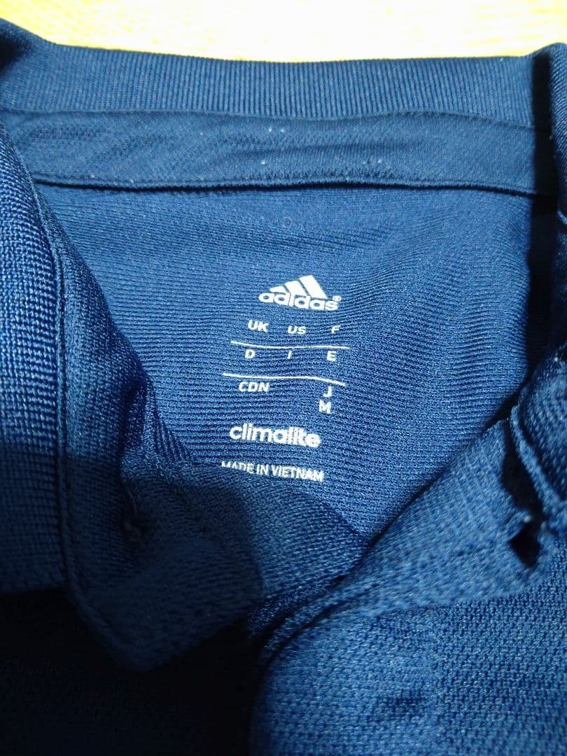 【中古美品】adidas サッカー日本代表 ポロシャツM ネイビー