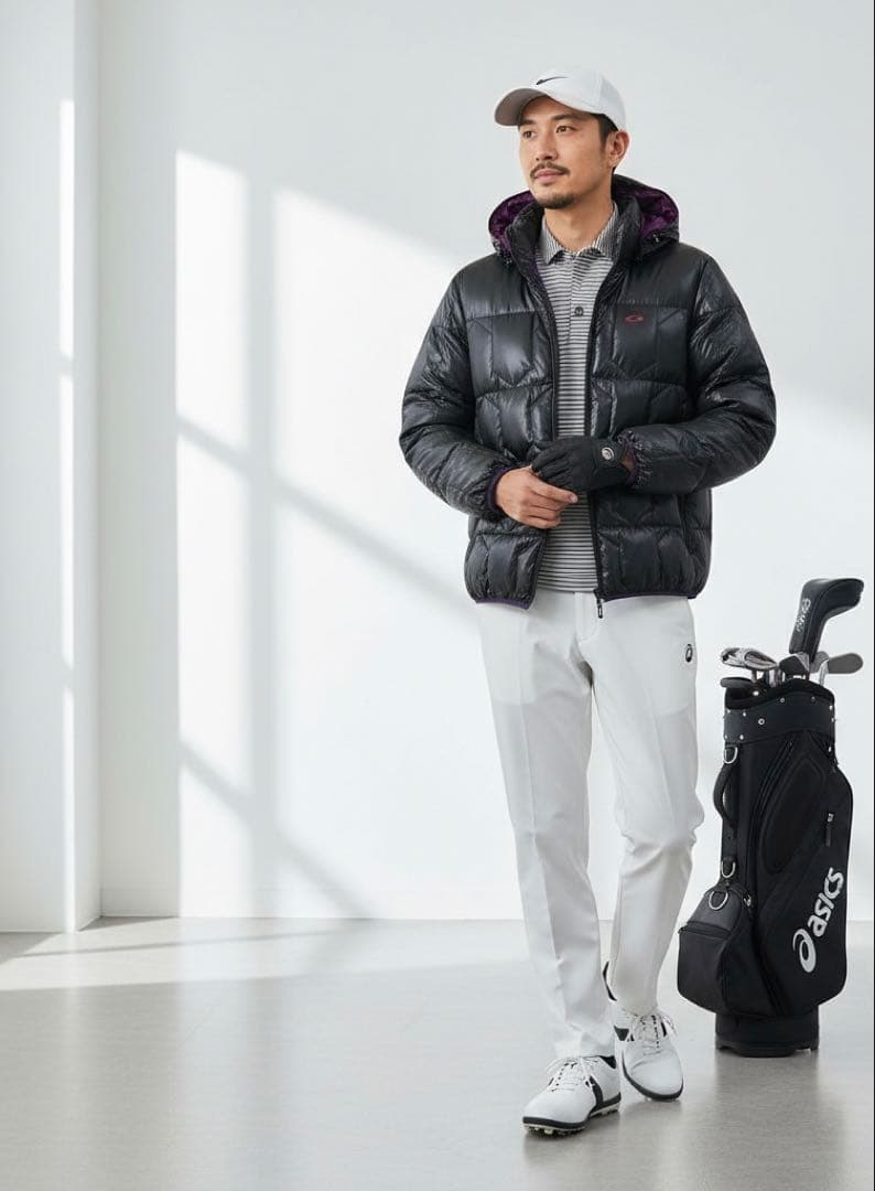 国内正規品 オークリー ゴルフ ダウンジャケット L リバーシブル OAKLEY