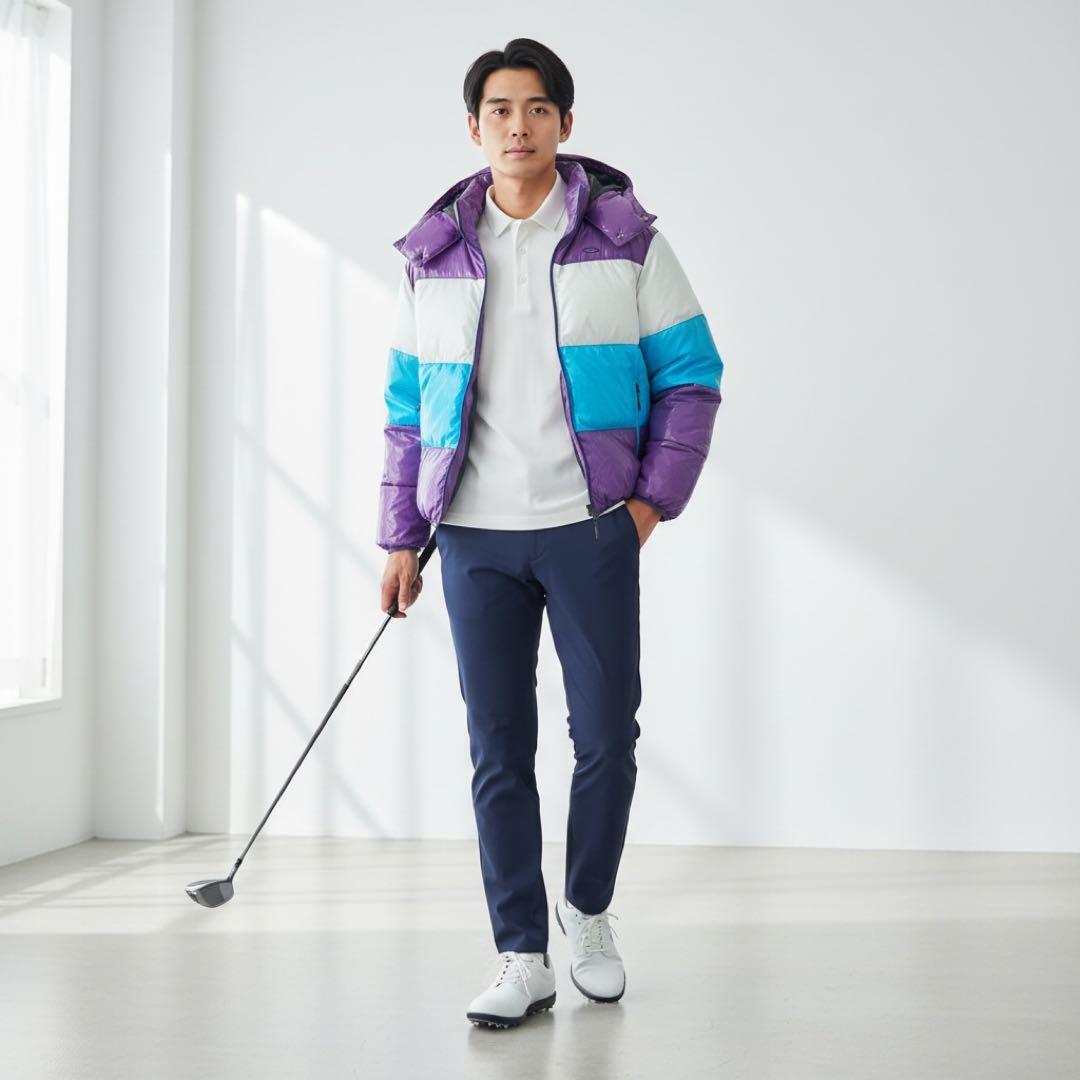 国内正規品 オークリー ゴルフ ダウンジャケット L リバーシブル OAKLEY