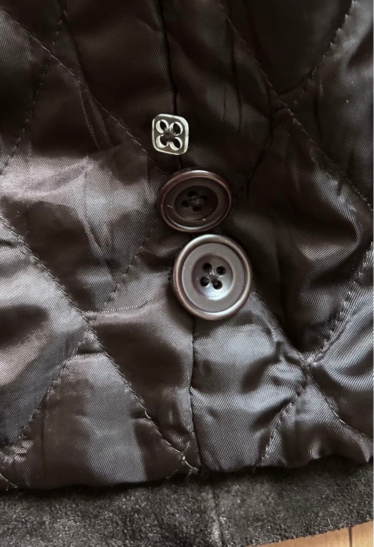 GAP スエードハーフステンカラーコート中綿キルティング本革　濃ブラウンL〜XL