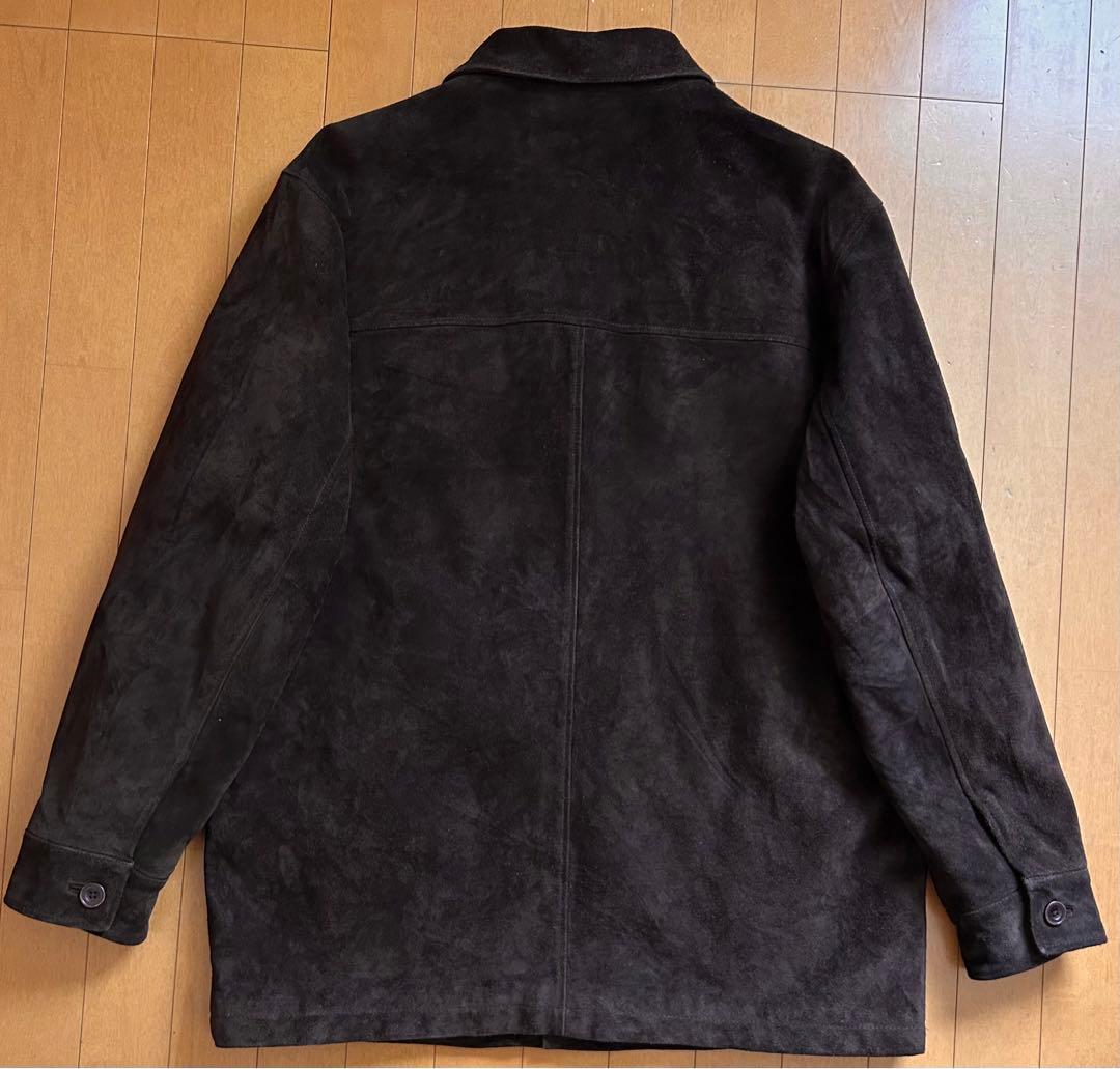 GAP スエードハーフステンカラーコート中綿キルティング本革　濃ブラウンL〜XL