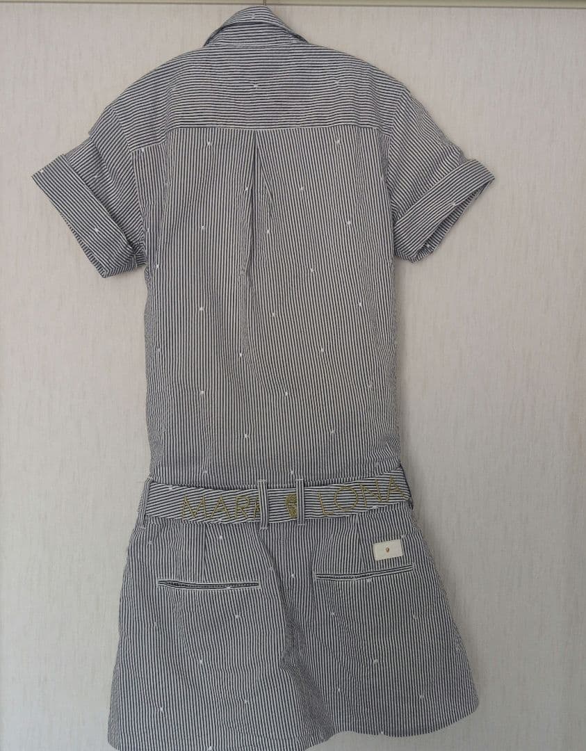 マークアンドロナ　ストライプ 半袖 ワンピース