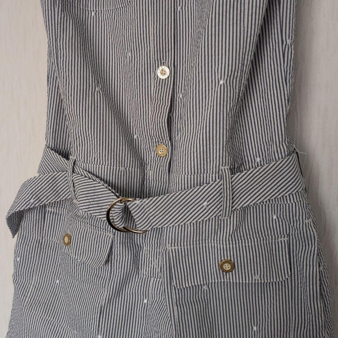 マークアンドロナ　ストライプ 半袖 ワンピース