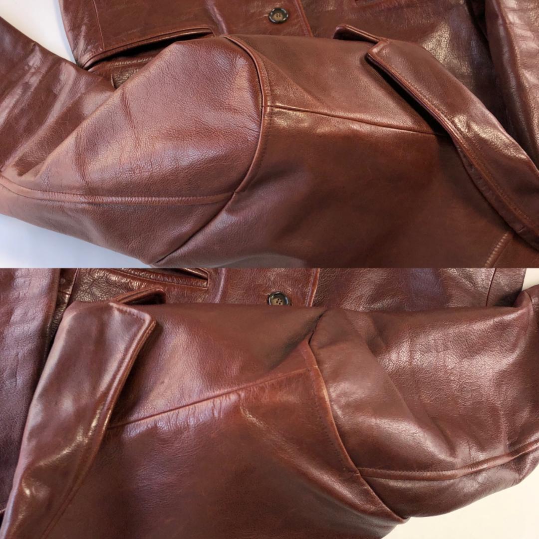 ウィンドアーマー　windarmor　赤茶 レザー　テーラード　ジャケット　本革