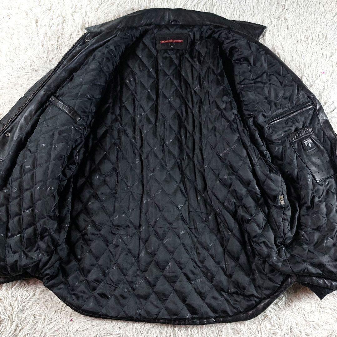 美品 00s ROCAWEAR B系 ロゴ レザーダウンジャケット ヒップホップ