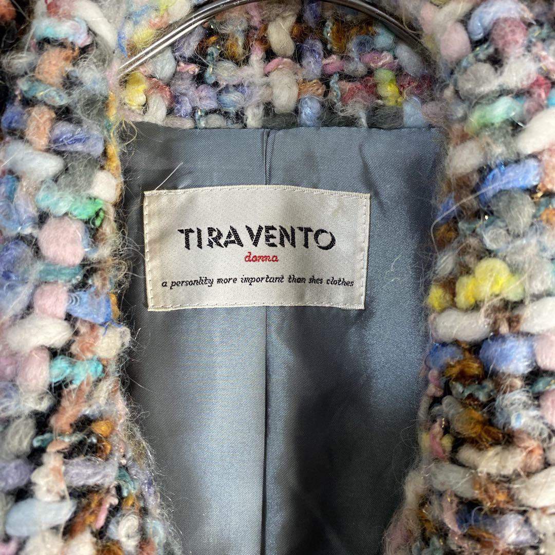 一点物級 モコモコ立体糸　立体カラーヤーン ツイードジャケット 高級感◎ 40