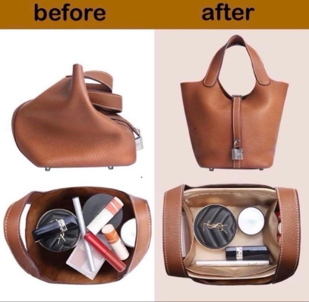 【新品】HERMES ピコタンPM18馬柄 インナーバッグ 自立 軽量　ゴールド