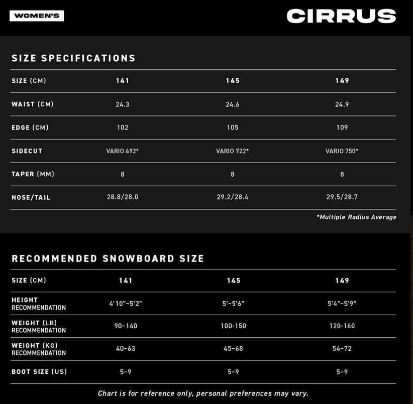 【新品】25-26 NEVER SUMMER CIRRUS 149