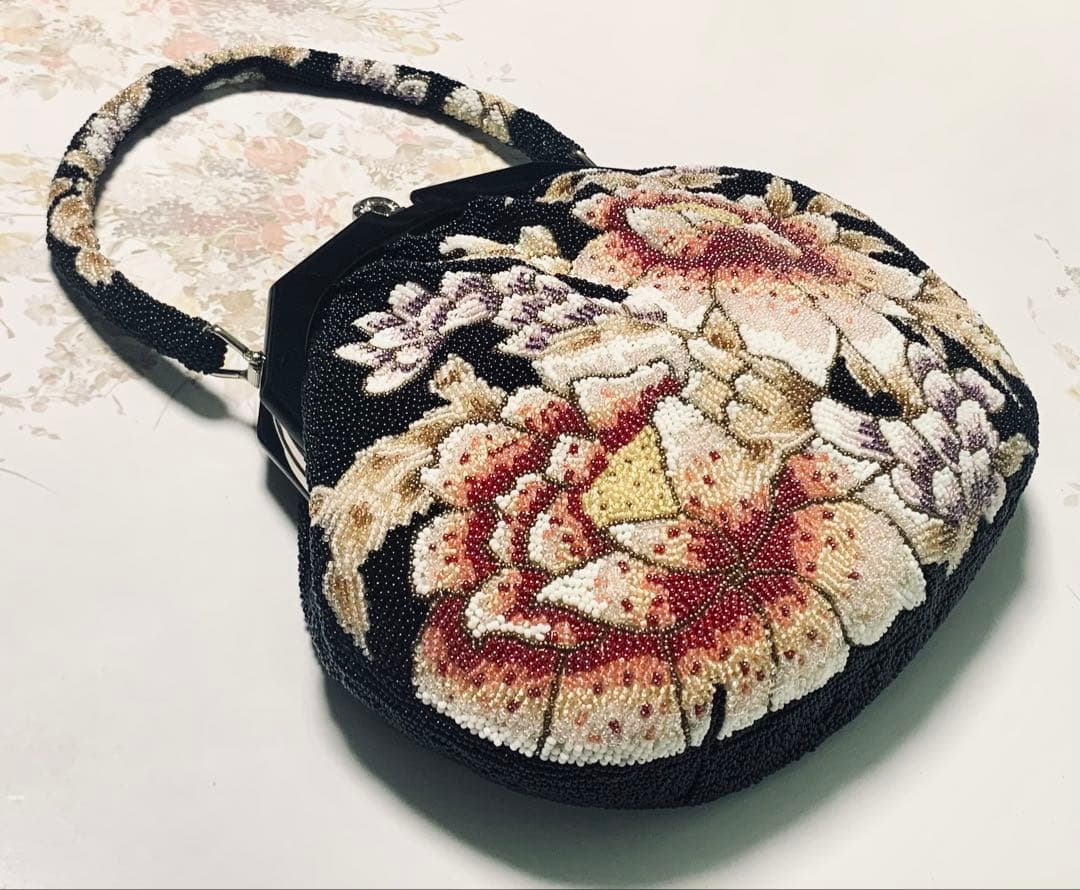 創ビーズ 和装 レトロ アンティーク バック