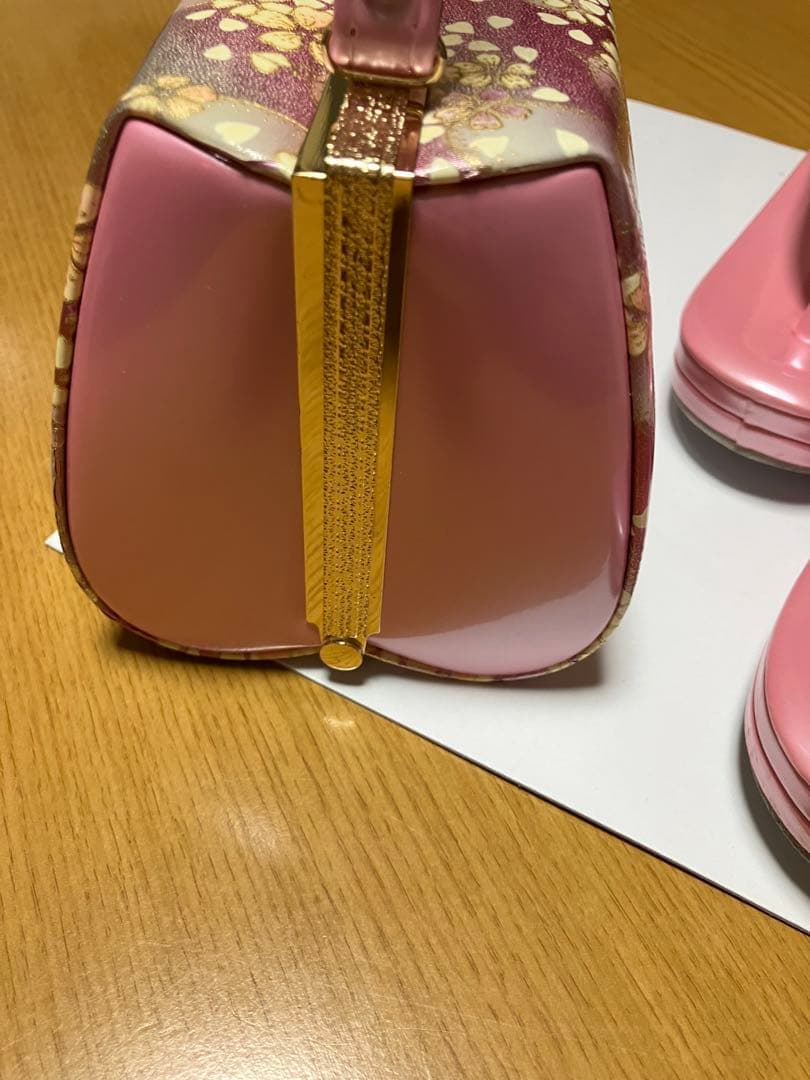和装用バッグと草履セット 花柄 ピンク