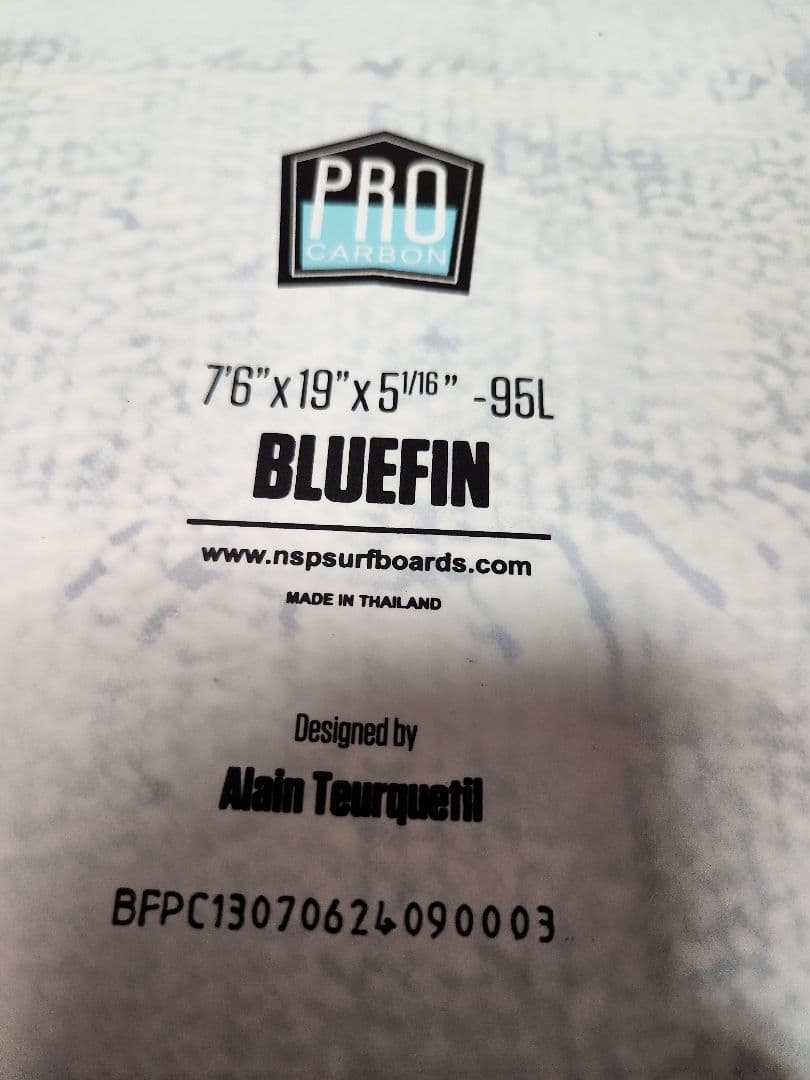 NSP 　BLUEFIN 7'6\" 95L ほぼ新品同様