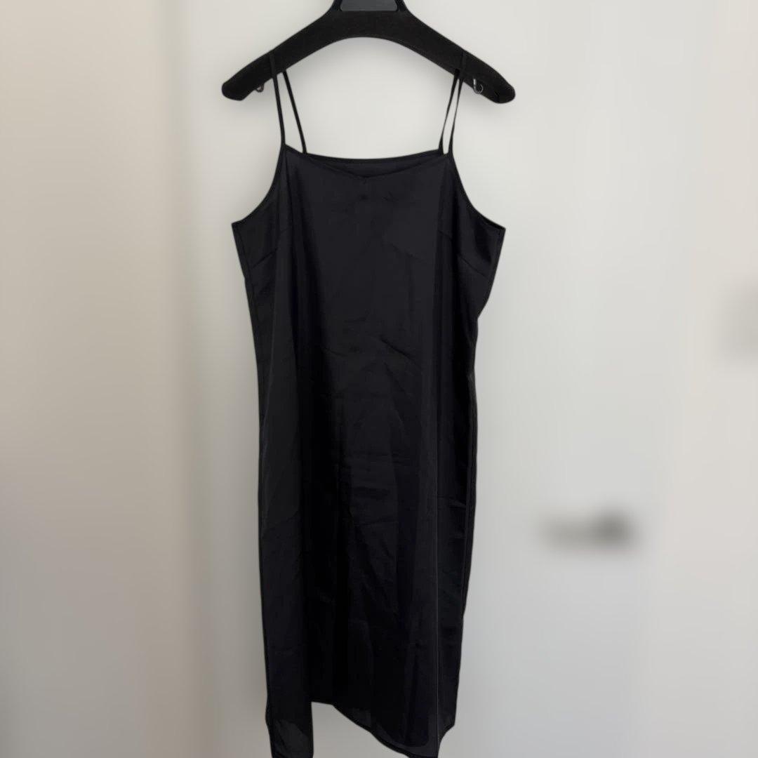 SHIPS 26ss バックフリル Aラインワンピース セレモニー対応可 紺