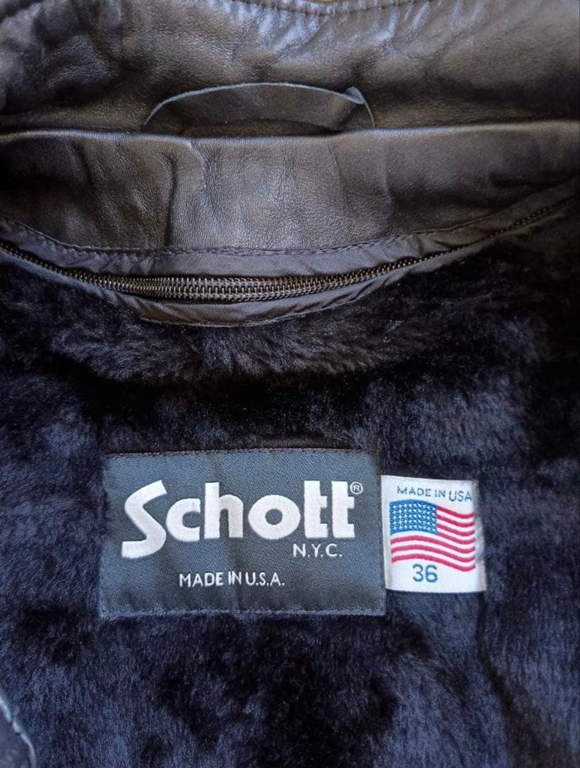 Schott 新型641シングルライダースジャケット 36 ライナーあり