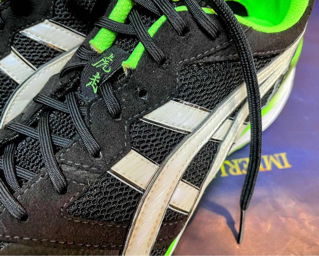 最終値下A美品アシックスターサージールランニングシューズ軽量ブラックグリーン27