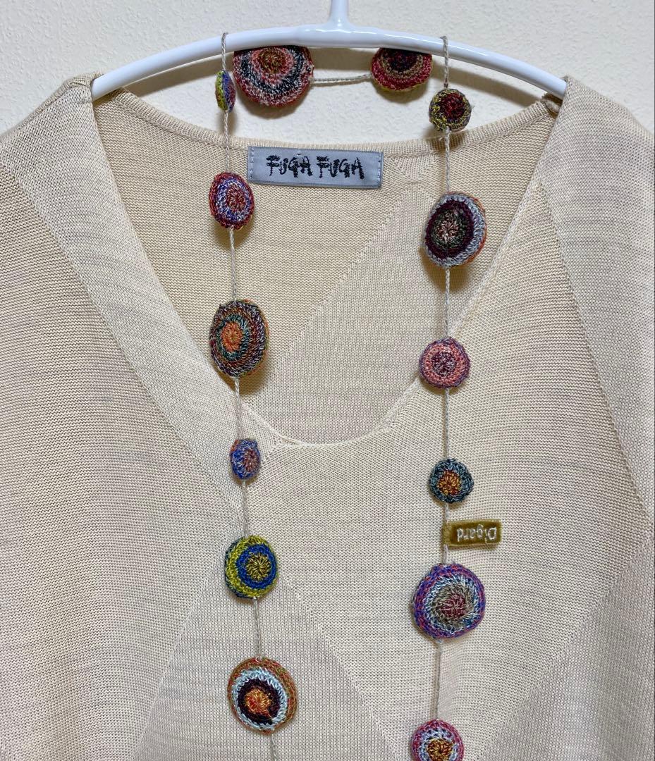 FUGA FUGA　コットンニットワンピース　未使用近　佐藤繊維