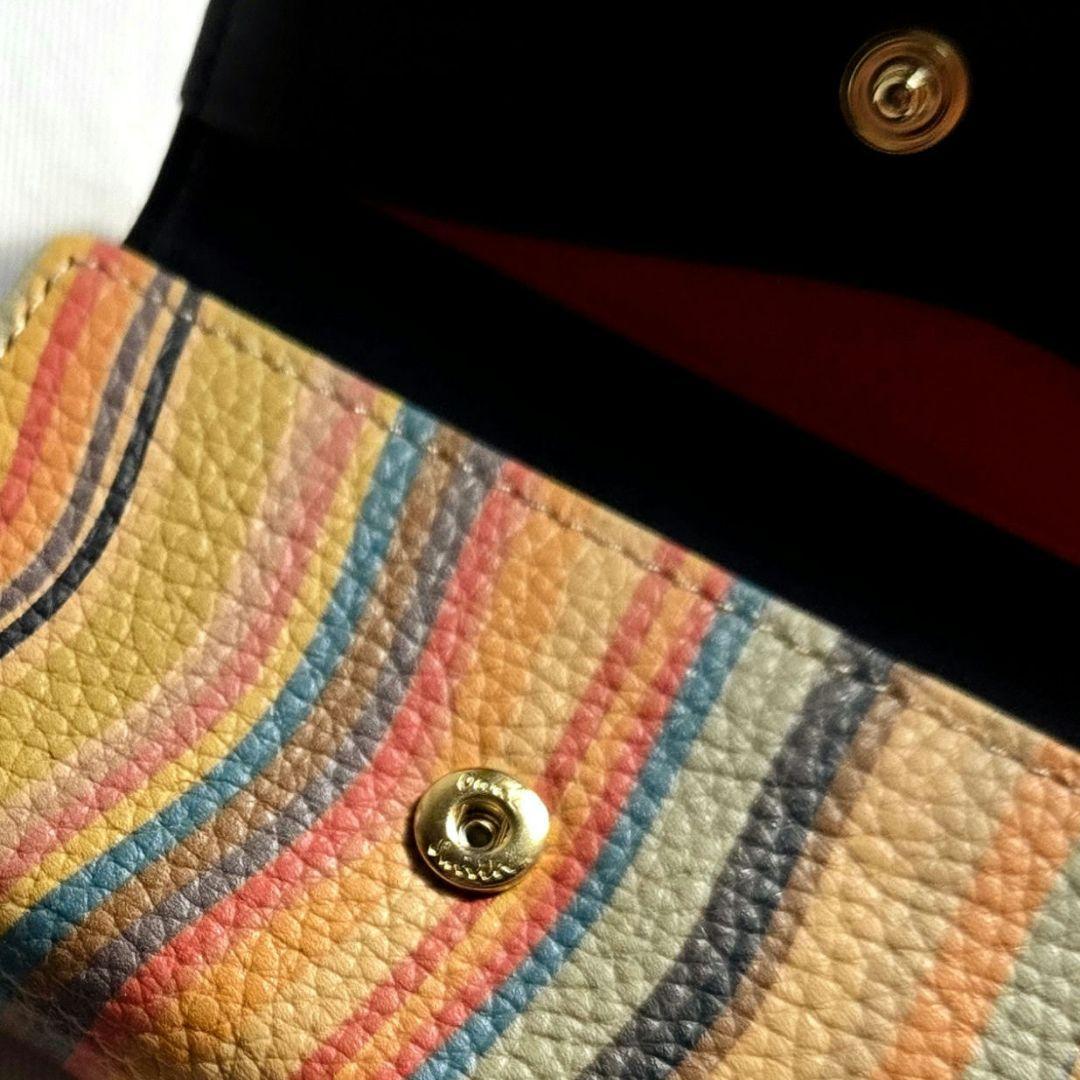 【新品未使用】ポールスミス ４連キーケース マルチスワール 黒 シボ 牛革