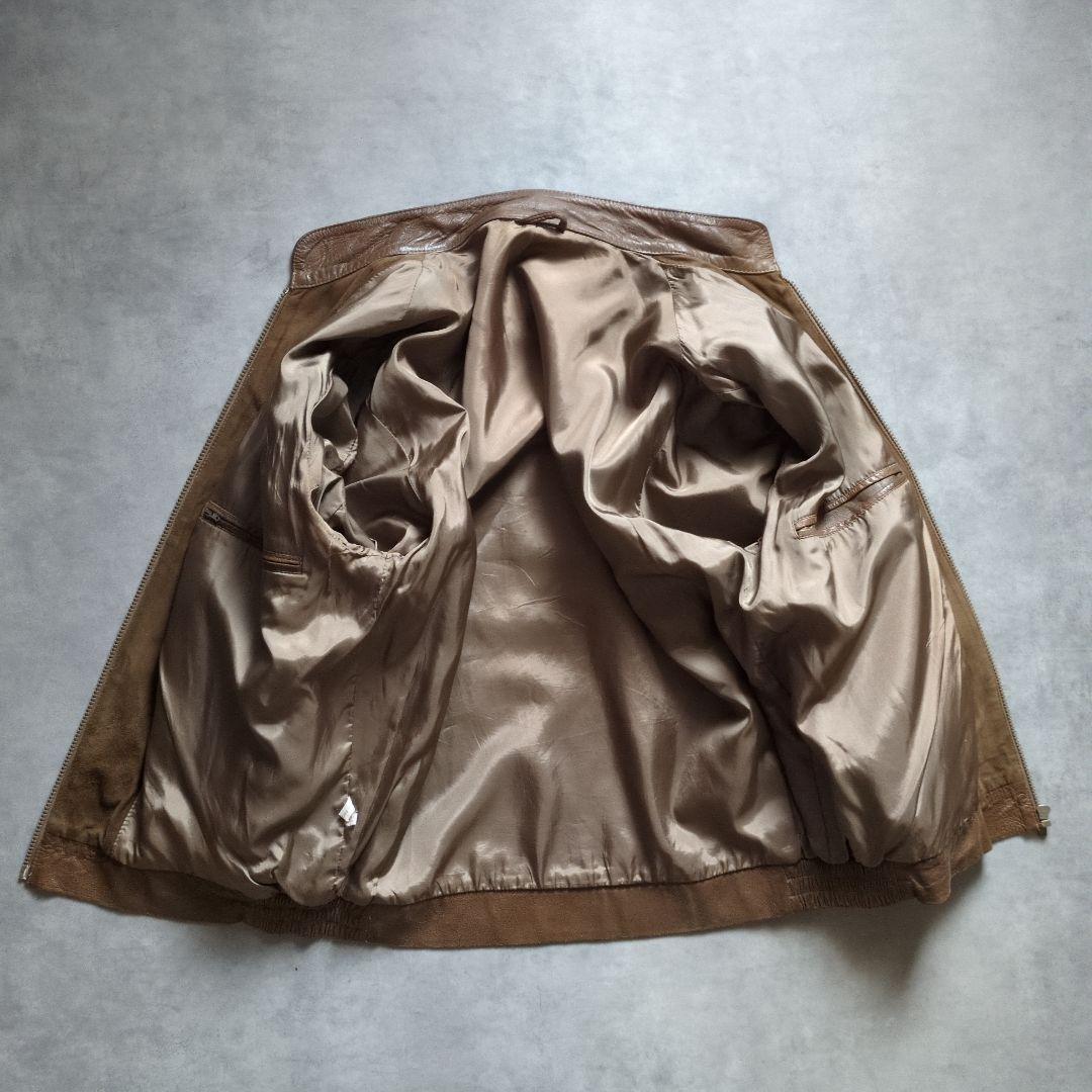 euro vintage スウェード レザー 切替え ジャケット