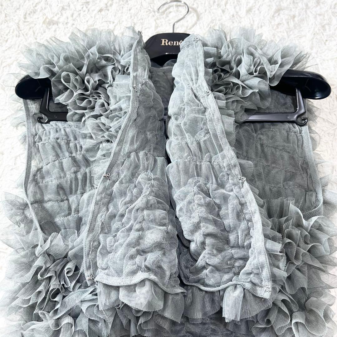 【極美品】apart by lowrys チュールフリルベスト セージグリーン