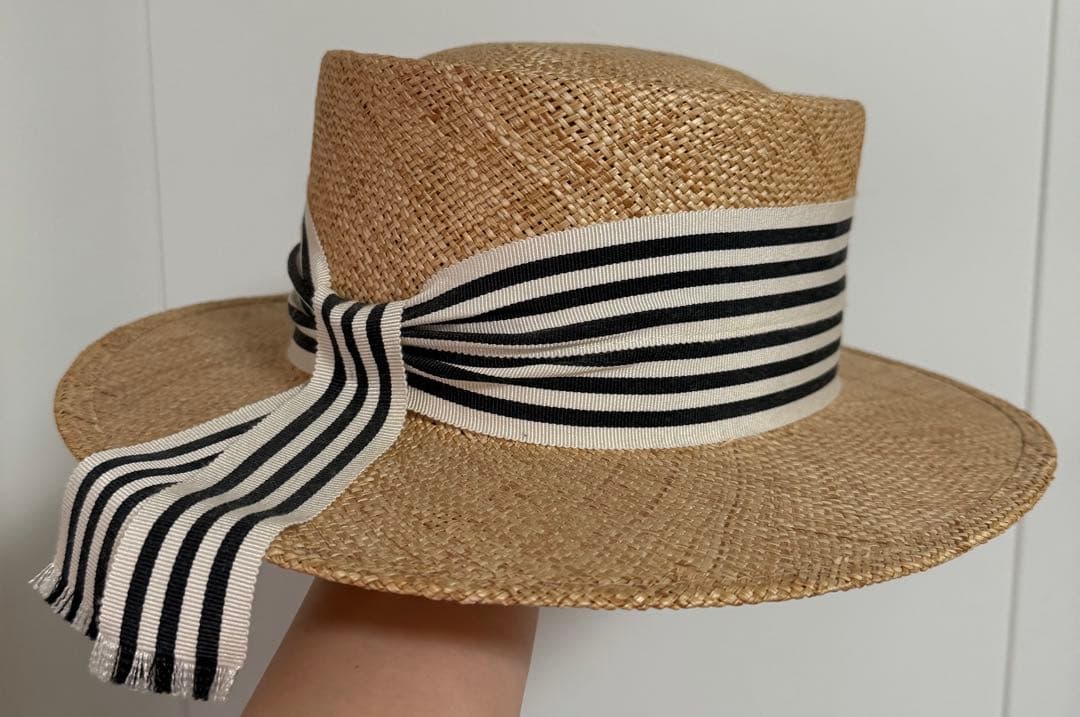 新品未使用シャポードオー麦わら帽子 カンカン帽