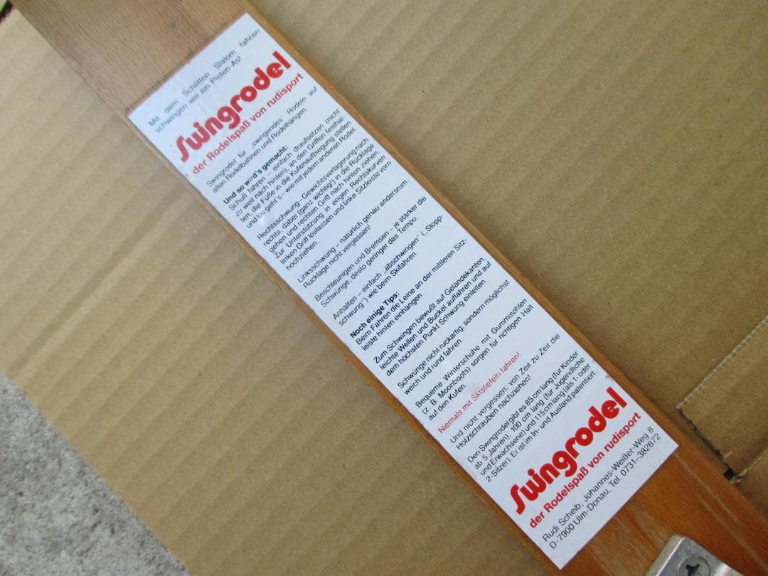 貴重!!　70's　西ドイツ製　Swingrodel　木製ソリ　デッドストック